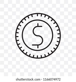Coin vector icon isolated on transparent background, Coin logo concept