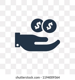 Coin vector icon isolated on transparent background, Coin transparency concept can be used web and mobile