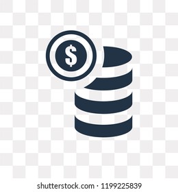 Coin vector icon isolated on transparent background, Coin transparency concept can be used web and mobile