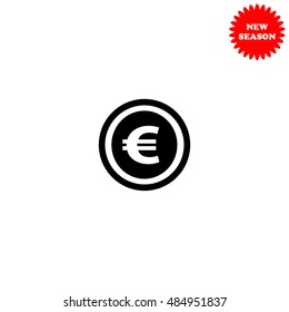 Coin vector icon isolated on white background.