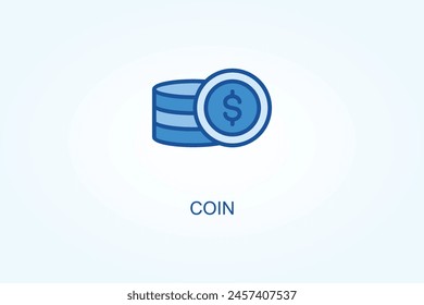 Vector de la moneda, icono o símbolo del logotipo