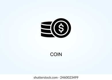 Coin Vector, Icon Or Logo Sign Symbol Illustration