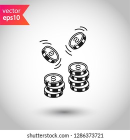Coin vector icon. Money sign. EPS 10 