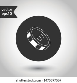 Coin vector icon. Money vector sign. Falling coin vector icon. EPS 10. Round icon design