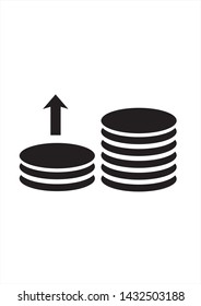 Coin vector icon. Money symbol. finance up design