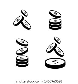 Coin vector icon , icon set