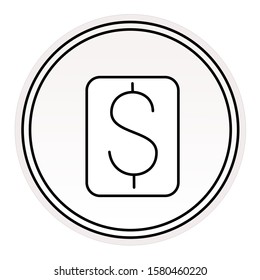 Coin vector icon sticker dollar25 cents 