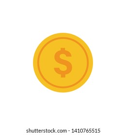 Coin vector icon, yellow gold money symbol. Flat vector illustration.