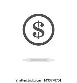 Coin vector icon, yellow gold money symbol. Flat vector illustration.