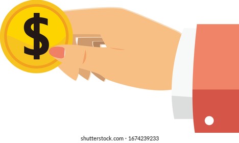 Icono vectorial de monedas, icono del dólar. 
