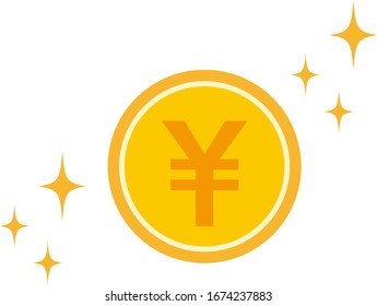 Coin vector illustration . Japanese yen