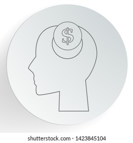 Coin vector line icon. Creative mindset concept. Web design, apps, software and print usage.