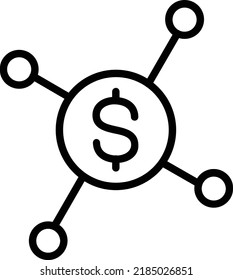 Diseño de iconos de la línea del vector de monedas