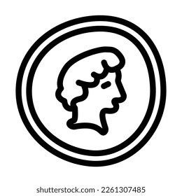 Coin Vector Line Icon Design