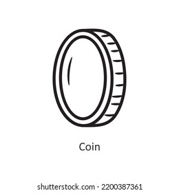 Ilustración de diseño de iconos de esquema vectorial de moneda. Símbolo de juego en el fondo blanco Archivo EPS 10