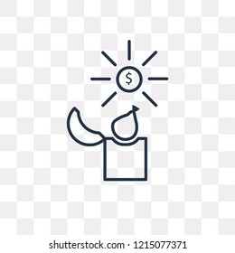 Coin vector outline icon isolated on transparent background, high quality linear Coin transparency concept can be used web and mobile