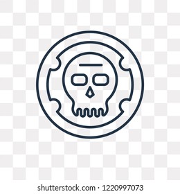 Coin vector outline icon isolated on transparent background, high quality linear Coin transparency concept can be used web and mobile