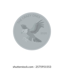 Coin vector silver emoji money illustration eagle dollar