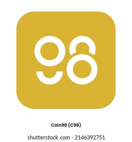 Coin98 Crypto Currency With Symbol C98. Crypto Logo Vector Illustration For Stickers, Icon, Badges, Labels And Emblem Designs.