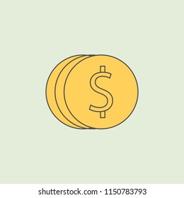 coinage icon. Element of banking icon for mobile concept and web apps. Field outline coinage icon can be used for web and mobile