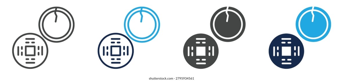 coinage icon set multiple concept