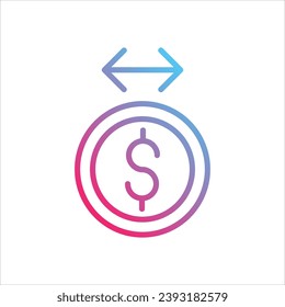 coine icon with white background vector