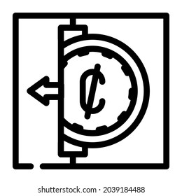 coins acceptance line icon vector. coins acceptance sign. isolated contour symbol black illustration
