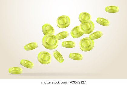 coins background template Vector for banner, poster, flyer