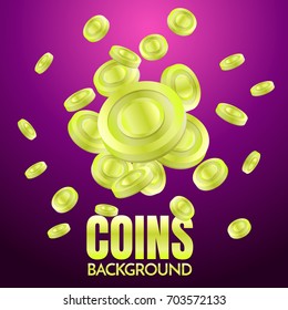 coins background template Vector for banner, poster, flyer