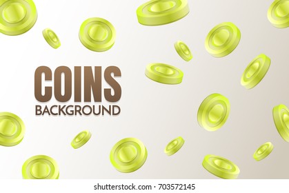 coins background template Vector for banner, poster, flyer