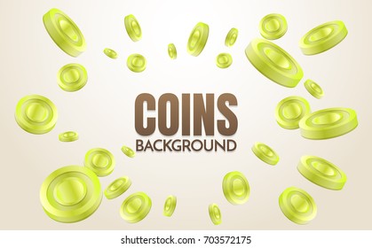 coins background template Vector for banner, poster, flyer