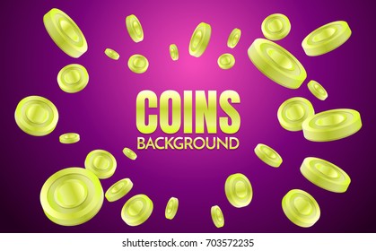 coins background template Vector for banner, poster, flyer