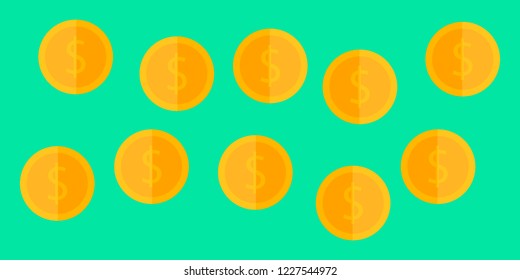 Coins background. vector illustration