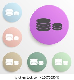coins badge color set. Simple glyph, flat vector of web icons for ui and ux, website or mobile application