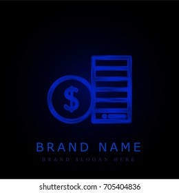 Coins blue chromium metallic logo