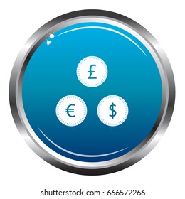 Coins Blue Icon