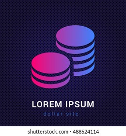 Coins Blue & Red colorful gradient attractive bright material Icon / Logo Design