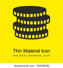 Coins bright yellow material minimal icon or logo design