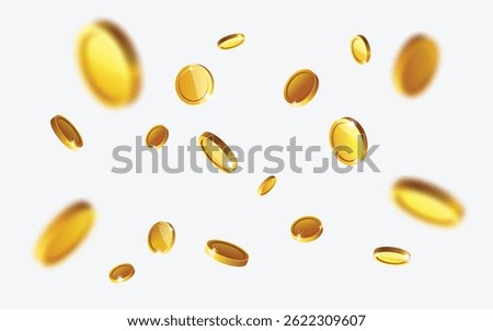 Coins burst and explode, scattered in all directions.