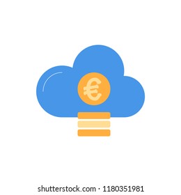 Coins cloud vector icon