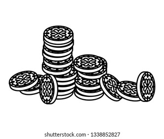 coins with clover saint patricks day