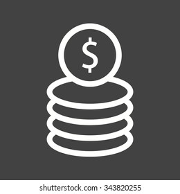 Coins, coin, currency icon vector image. Can also be used for business management. Suitable for use on web apps, mobile apps and print media.