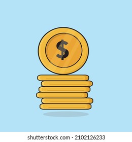 coins, coin dollar, coin dollar flat vector, a lot of coins, coin design illustration background wallpaper
