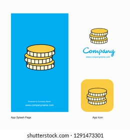 Coins  Company Logo App Icon and Splash Page Design. Creative Business App Design Elements