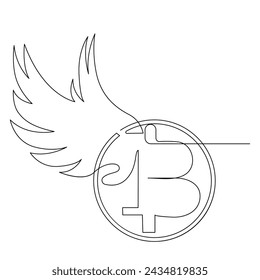 Münzen Kontinuierliche One Line Art Zeichnung Illustrationen und Vektoren Design