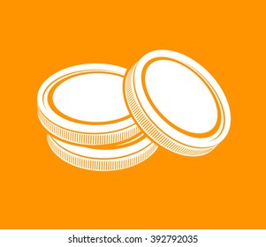 coins currency money cash business illustration vector sign icon