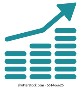 Coins Diagram vector icon. Flat soft blue symbol. Pictogram is isolated on a white background. Designed for web and software interfaces.