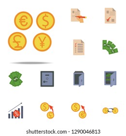 coins of different currencies colored icon. Banking icons universal set for web and mobile