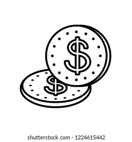coins dollar isolated icon