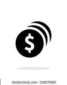 Coins with dollar sign simple icon on white background. Vector illustration.